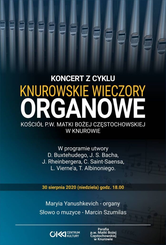 dom kultury knurow Wieczory Organowe koncert
