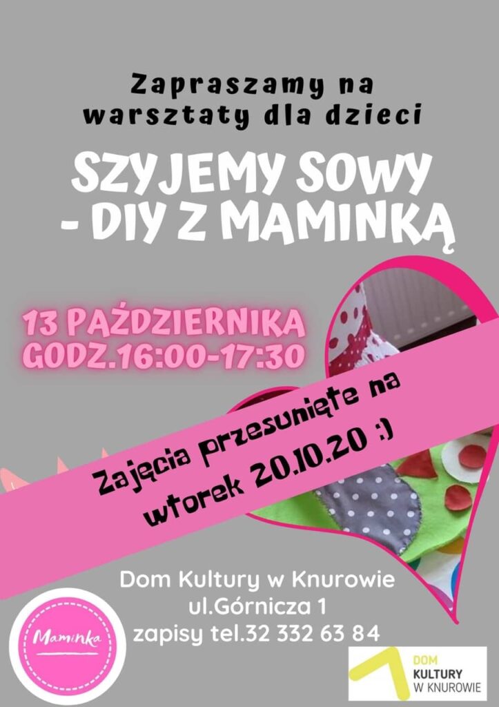 dom kultury knurow warsztaty krawieckie szyjemy sowy