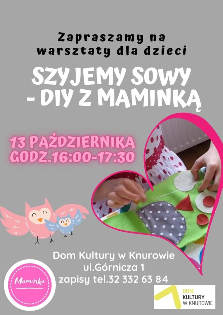 dom kultury knurow warsztaty krawieckie szyjemy sowy diy