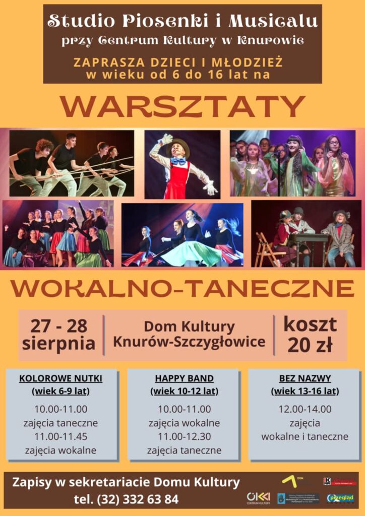 dom kultury knurow warsztaty wokalno taneczne