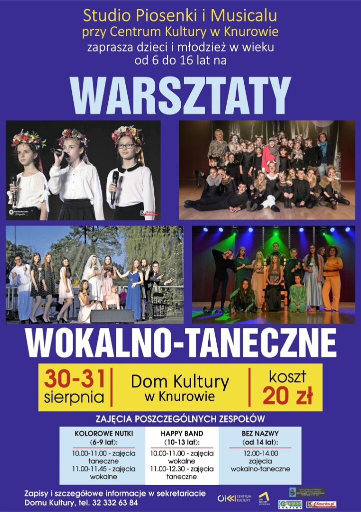warsztaty wokalno taneczne dom kultury knurow