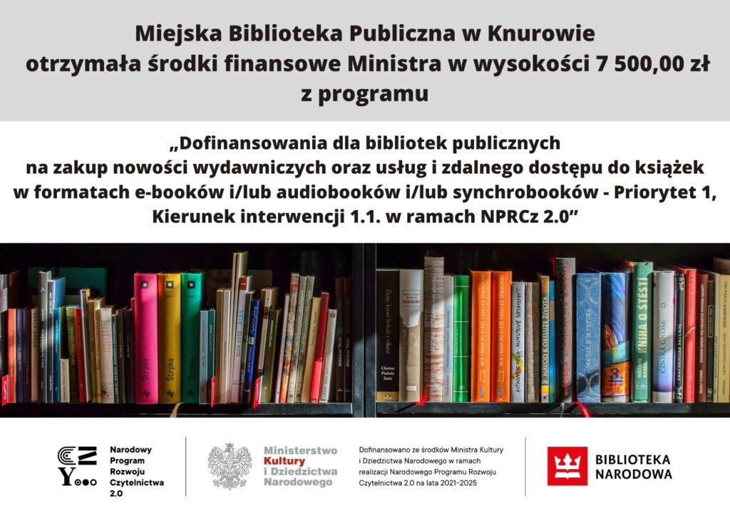dofinansowanie dla miejskiej biblioteki publicznej w knurowie