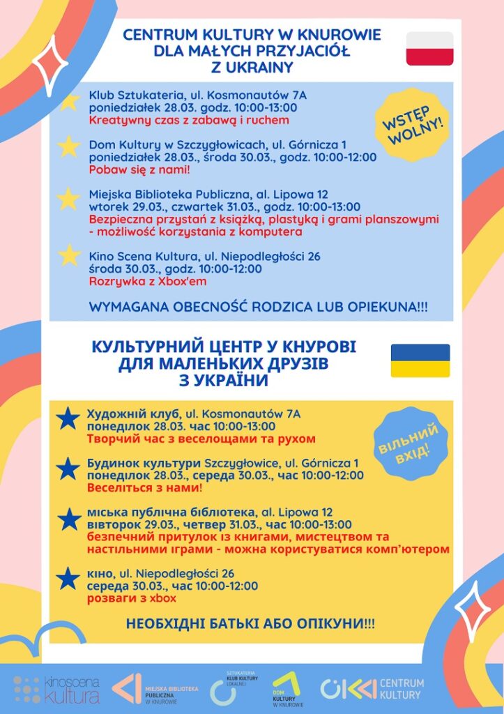 centrum kultury w knurowie dla dzieci z ukrainy