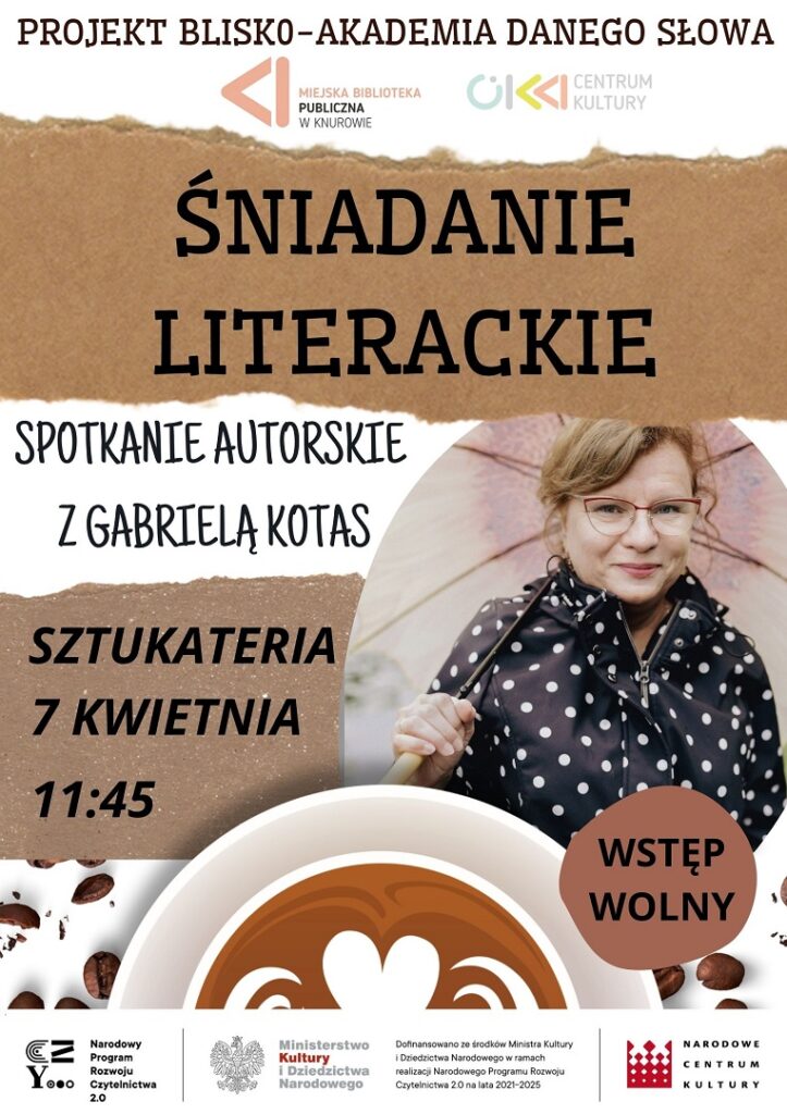sniadanie literackie z gabriela kotas klub sztukateria knurow