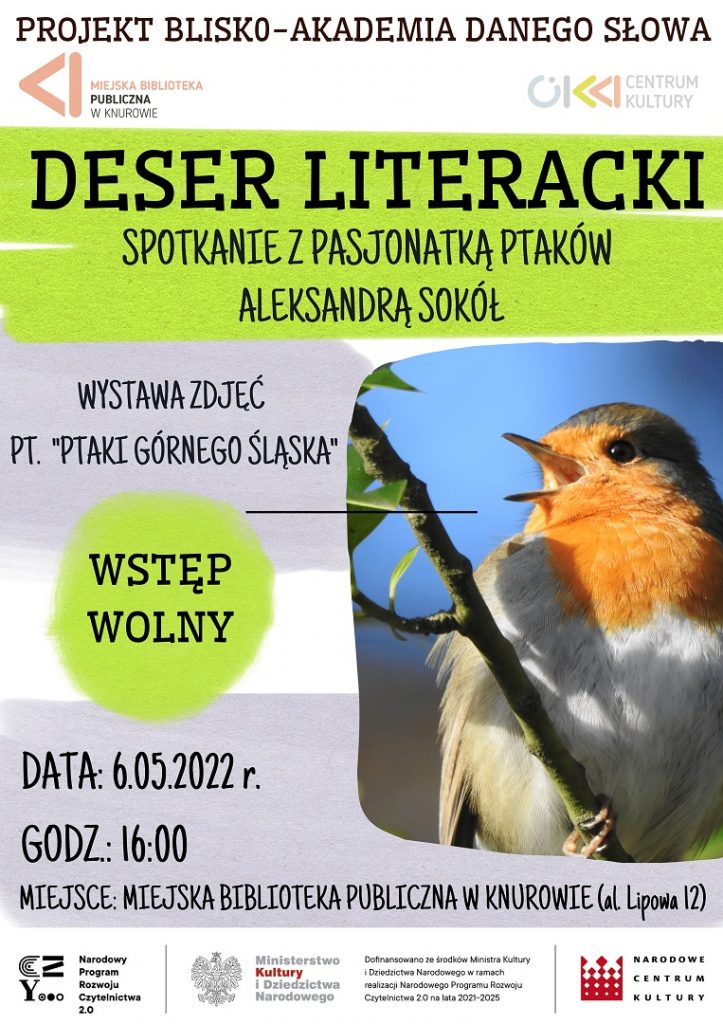 deser literacki z aleksandra sokol w miejskiej bibliotece publicznej w knurowie