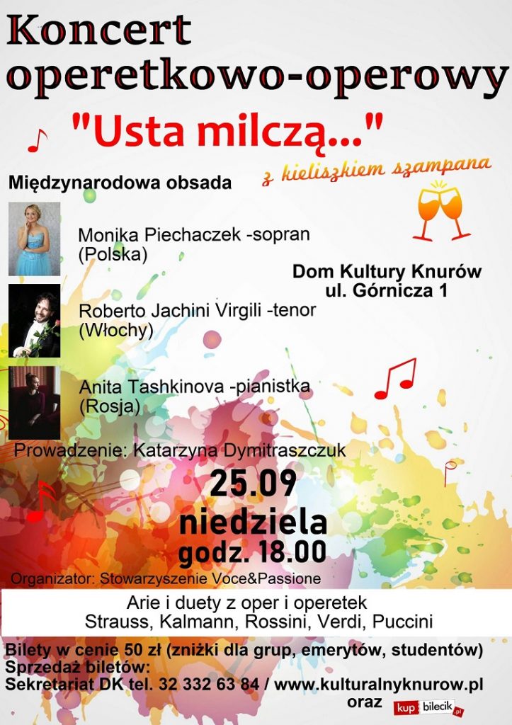 koncert operetkowo operowy usta milcza dom kultury knurow