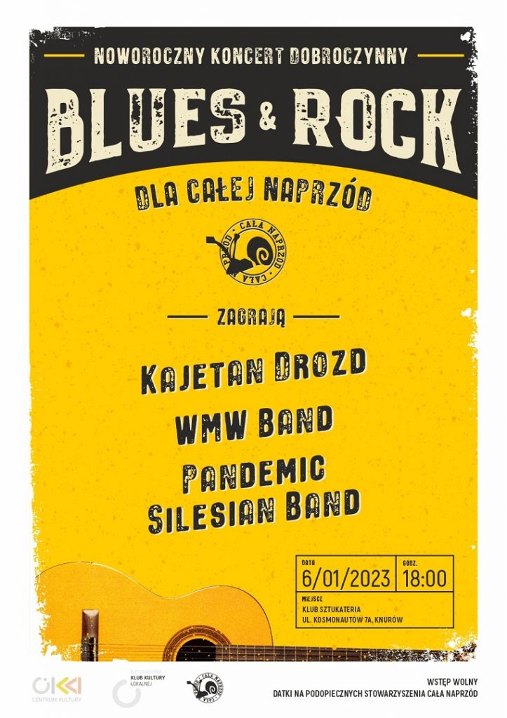 noworoczny koncert dobroczynny blues and rock dla calej naprzod klub sztukateria
