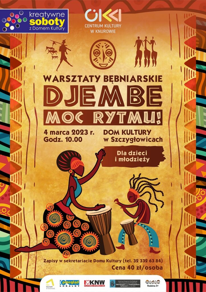 warsztaty bebniarskie djembe moc rytmow w domu kultury knurow szczyglowice