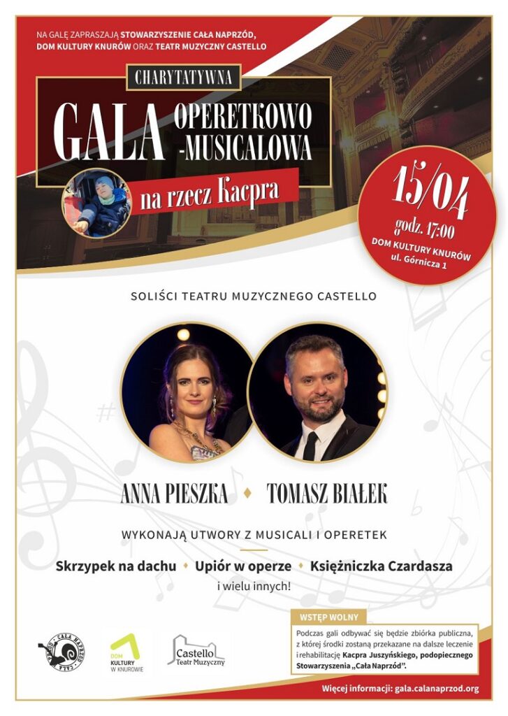 charytatywna gala operetkowo musicalowa w domu kultury knurow szczyglowice