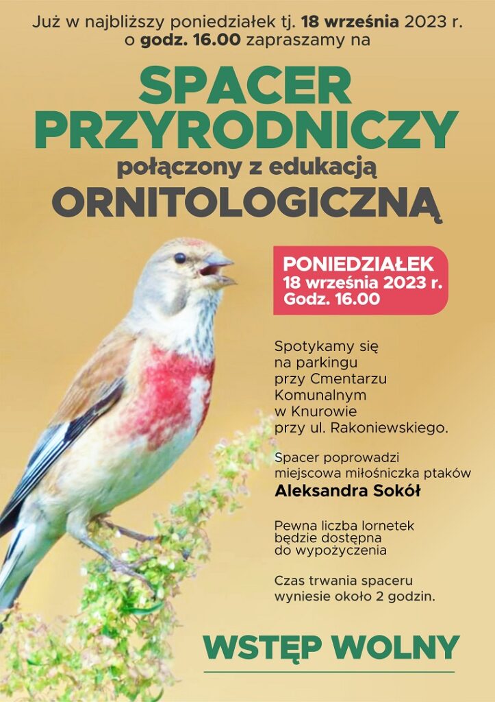 spacer przyrodniczy z edukacja ornitologiczna