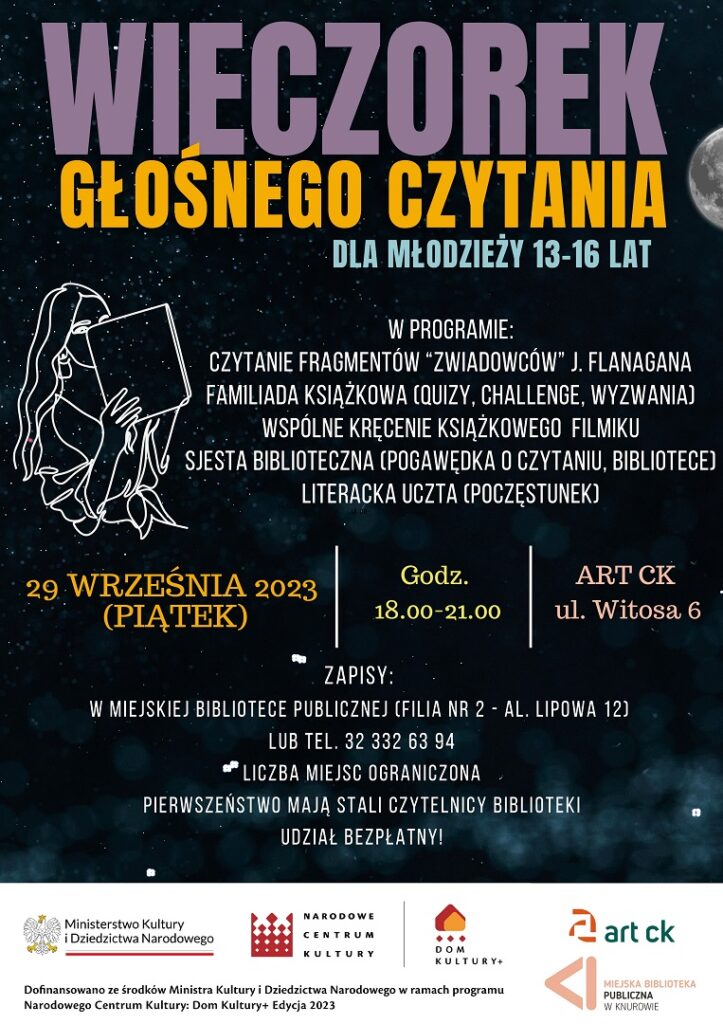 wieczorek glosnego czytania inicjatywa lokalna dom kultury plus art ck