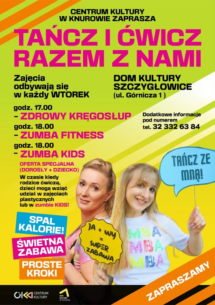 zumba fitness zumba kids zdrowy kregoslup dom kultury knurow szczyglowice