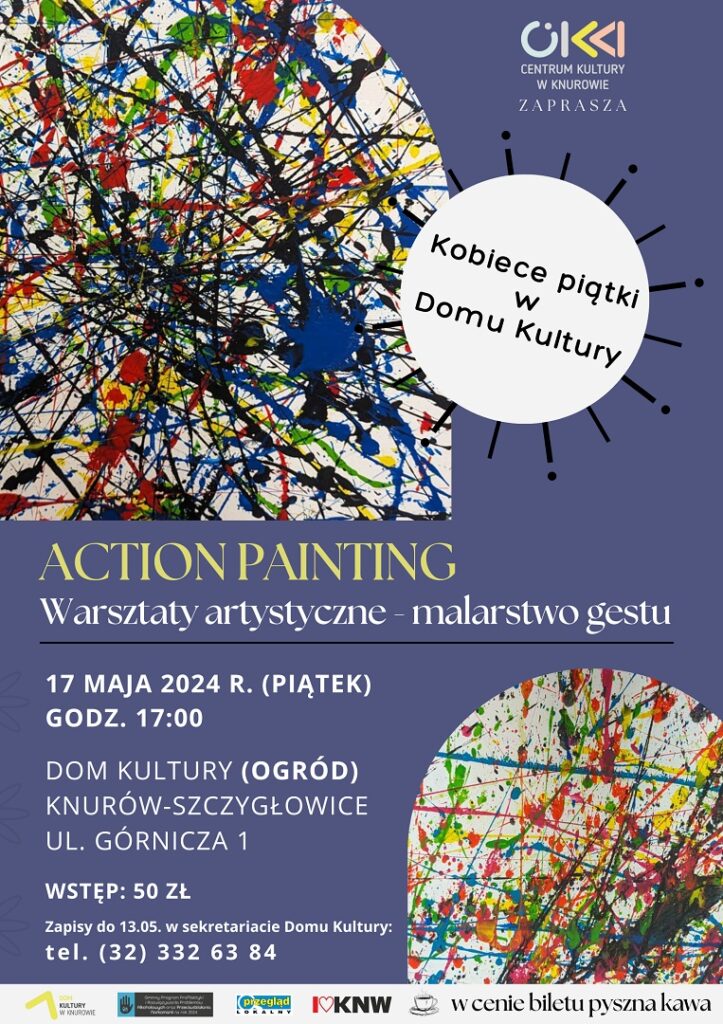 action painting kobiece piatki w domu kultury