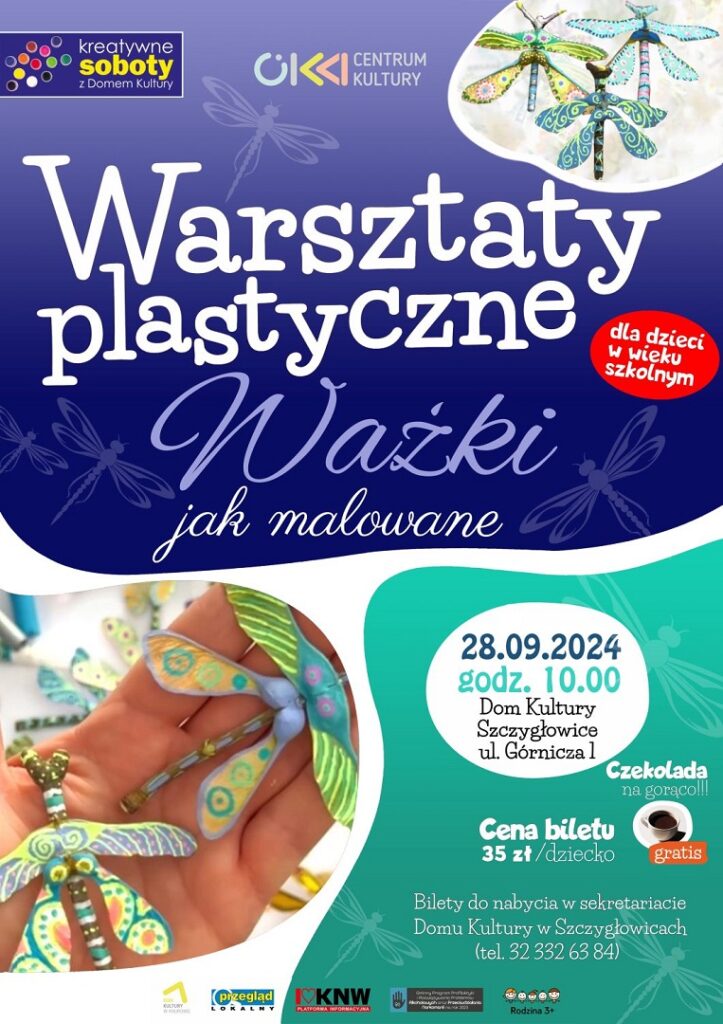 kreatywne soboty wazki jak malowane dom kultury knurow szczyglowice