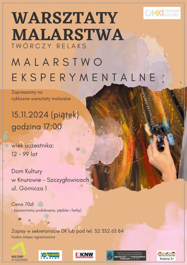 warsztaty malarstwa eksperymentalnego tworczy relaks