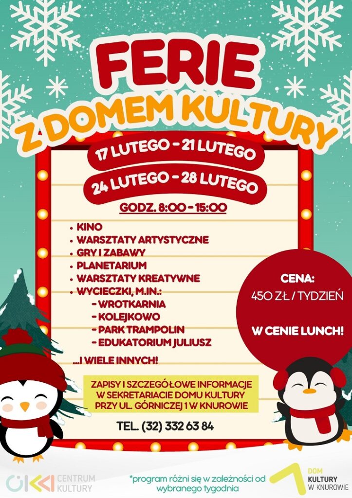 ferie z domem kultury knurow szczyglowice