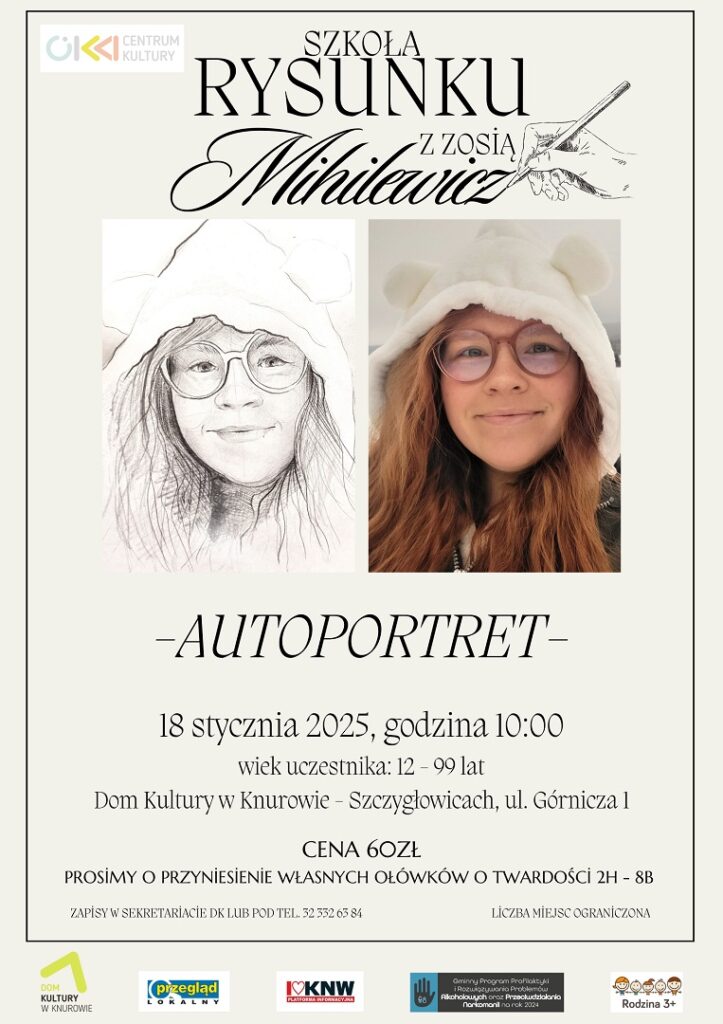 szkola rysunku z zosia mihilewicz autoportret