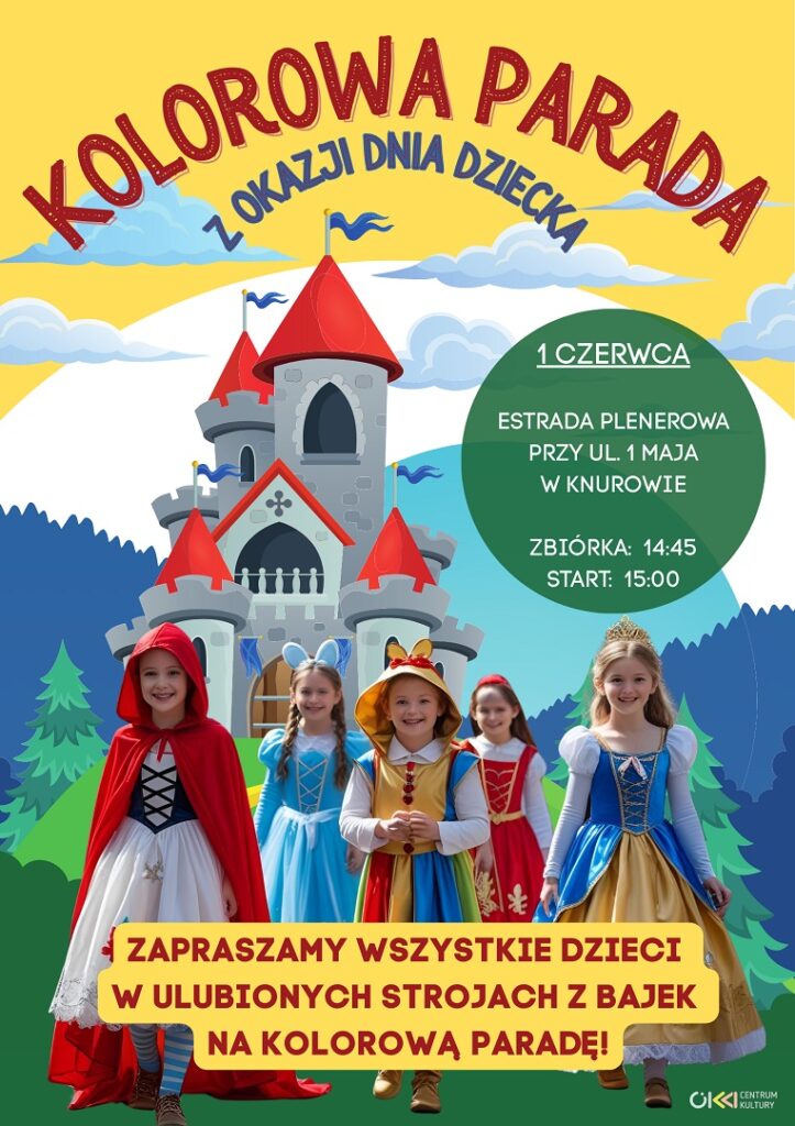 kolorowa parada z okazji dnia dziecka w knurowie