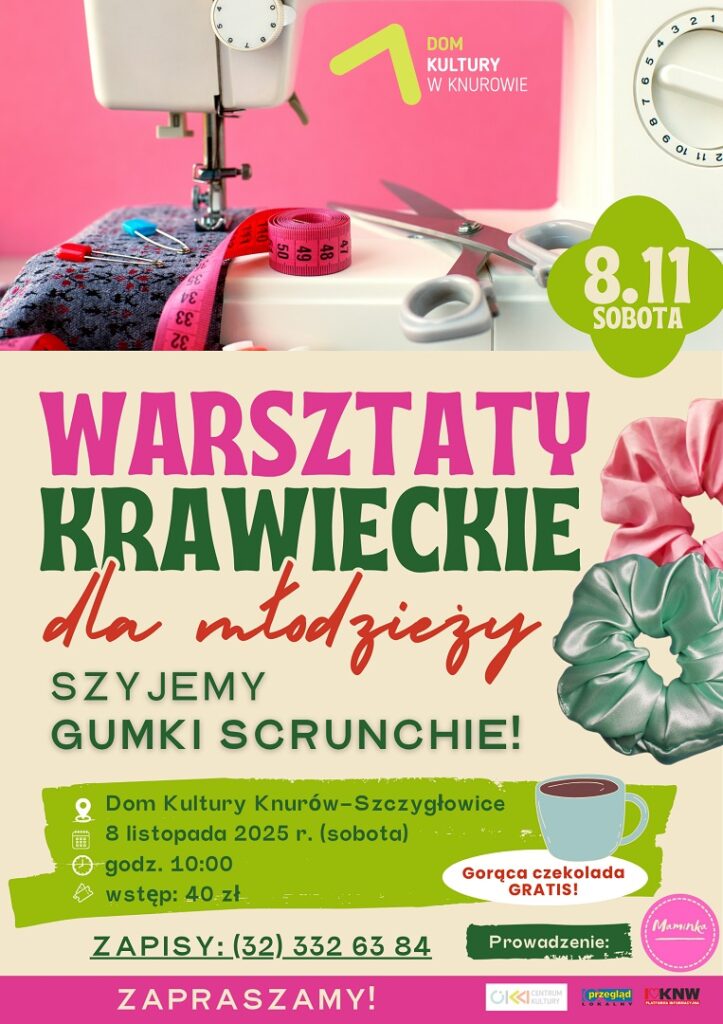warsztaty krawieckie gumki scrunchie